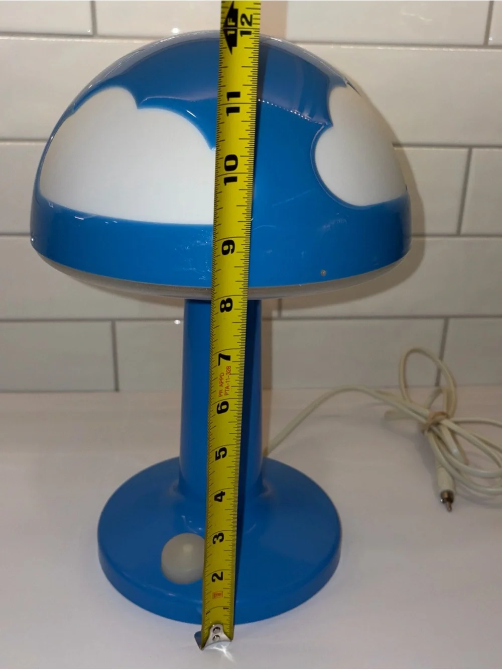IKEA Blue and White Retro Mushroom Table Lamp